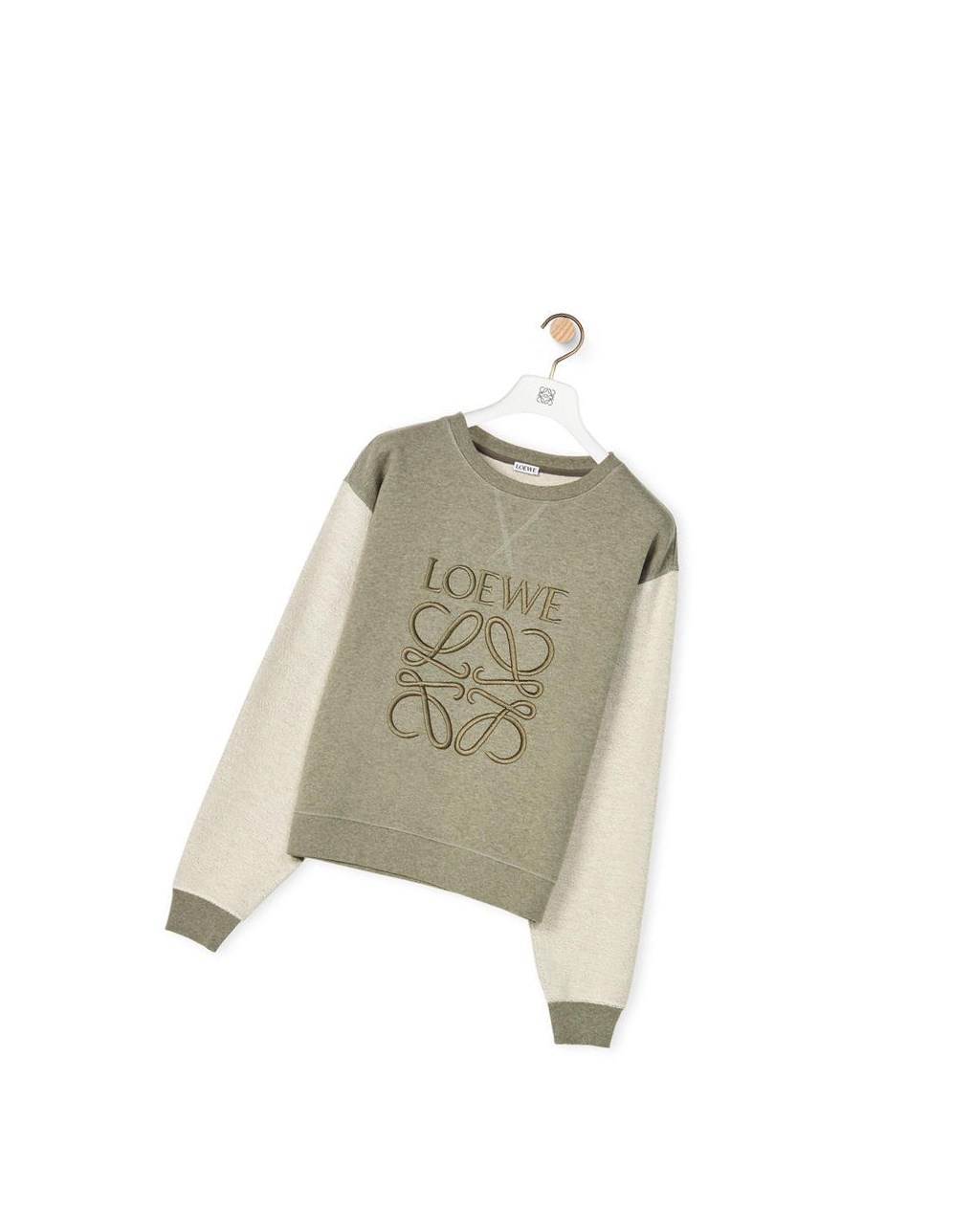 Loewe LOEWE Anagram embroidered sweatshirt in cotton Vert | 7204PBCMJ