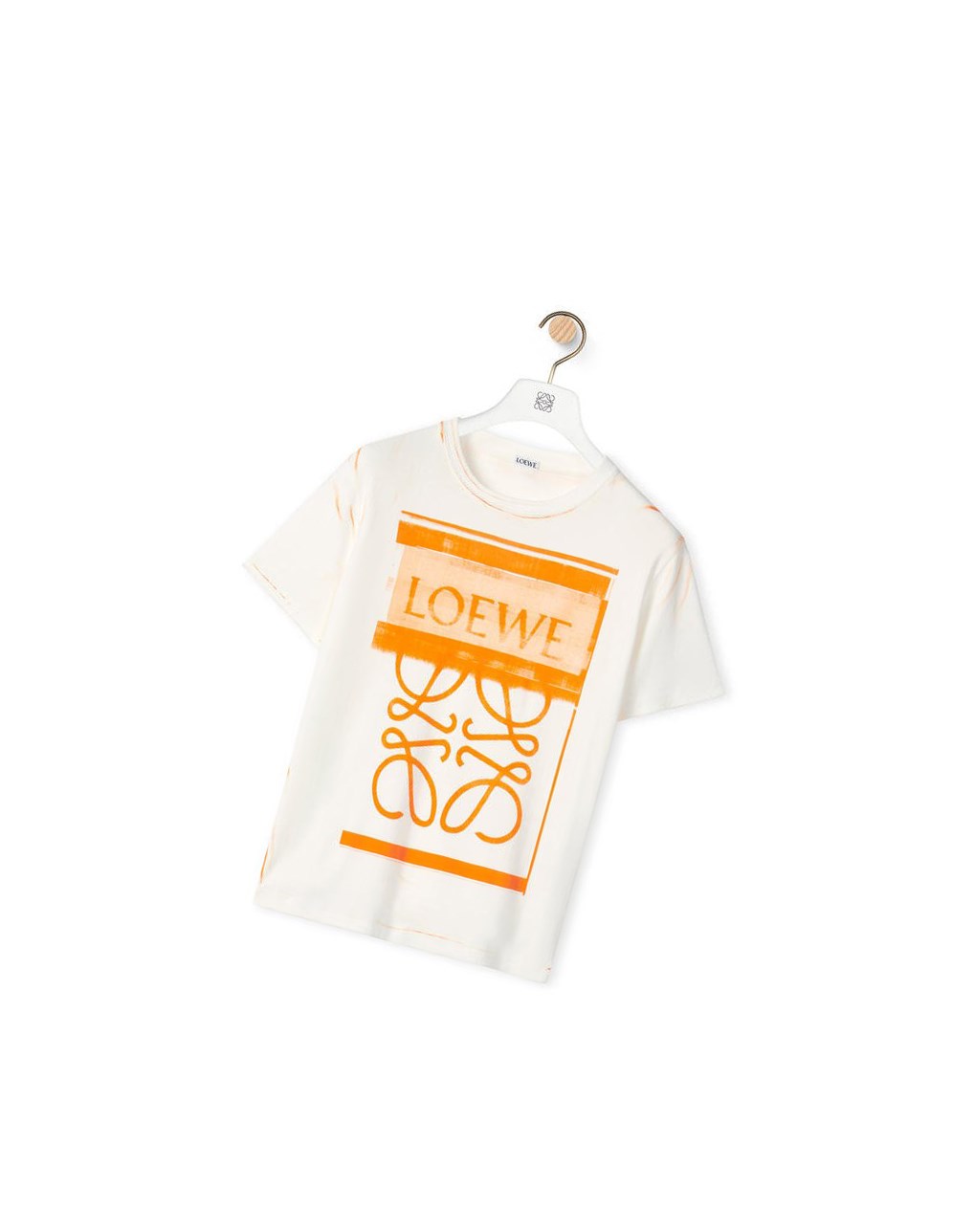 Loewe LOEWE Anagram print T-shirt in cotton Blanche Orange | 5139KJIGW