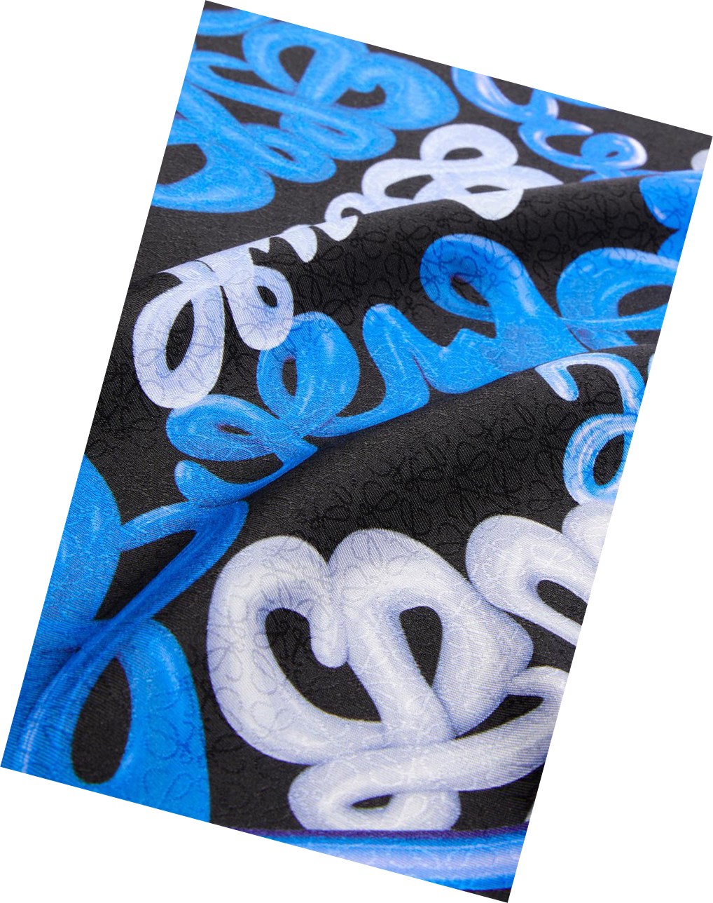 Loewe LOEWE Anagram scarf in silk Bleu Multicolore | 7015SIDGL