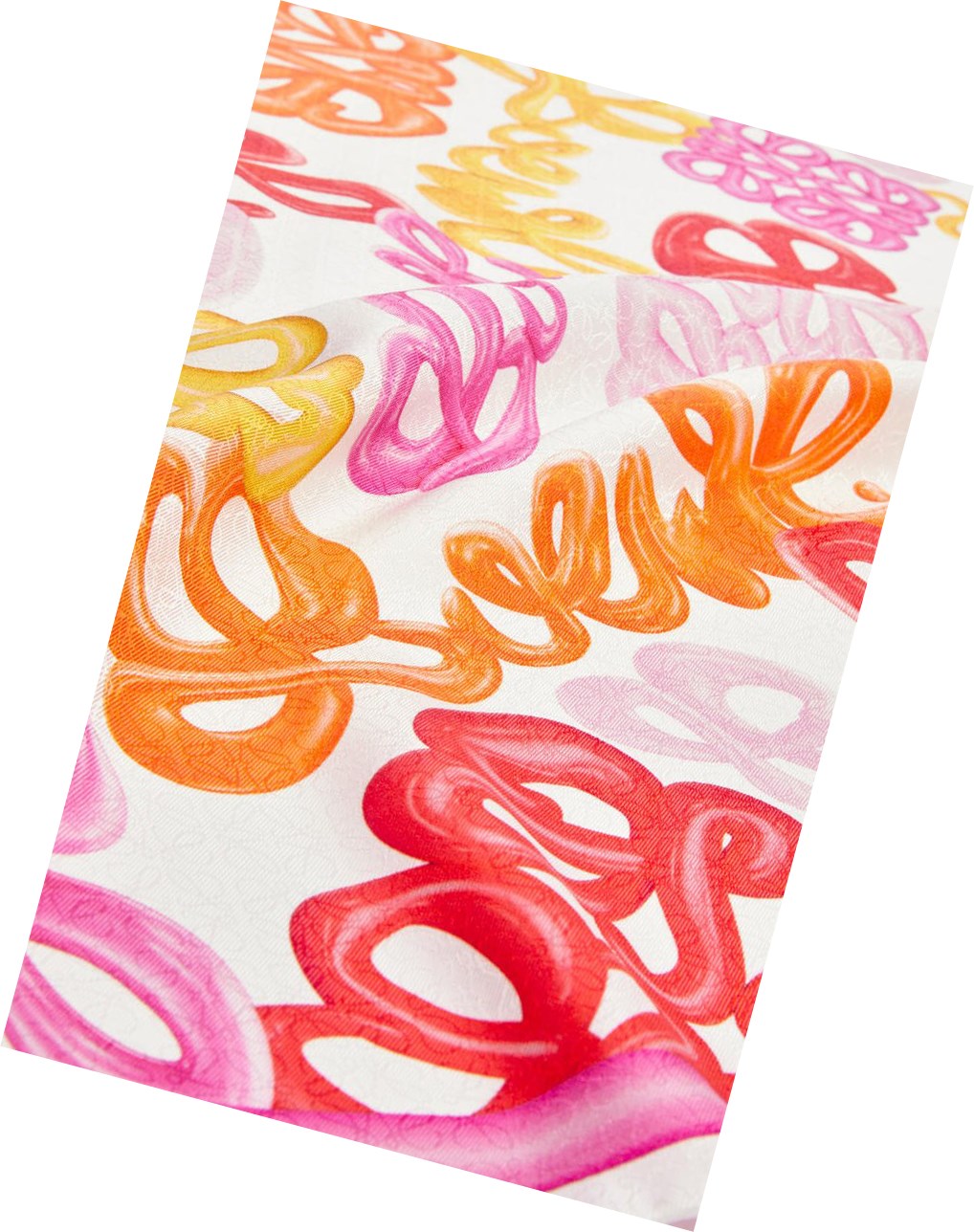 Loewe LOEWE Anagram scarf in silk Rose Multicolore | 3084WUDKH