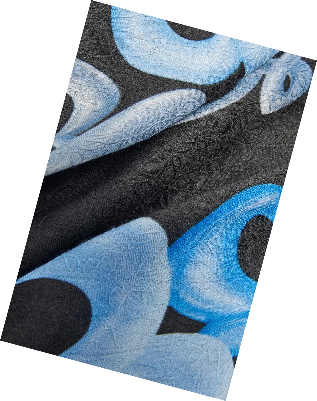 Loewe LOEWE Anagram scarf in silk and cashmere Bleu Multicolore | 0642XCEDT