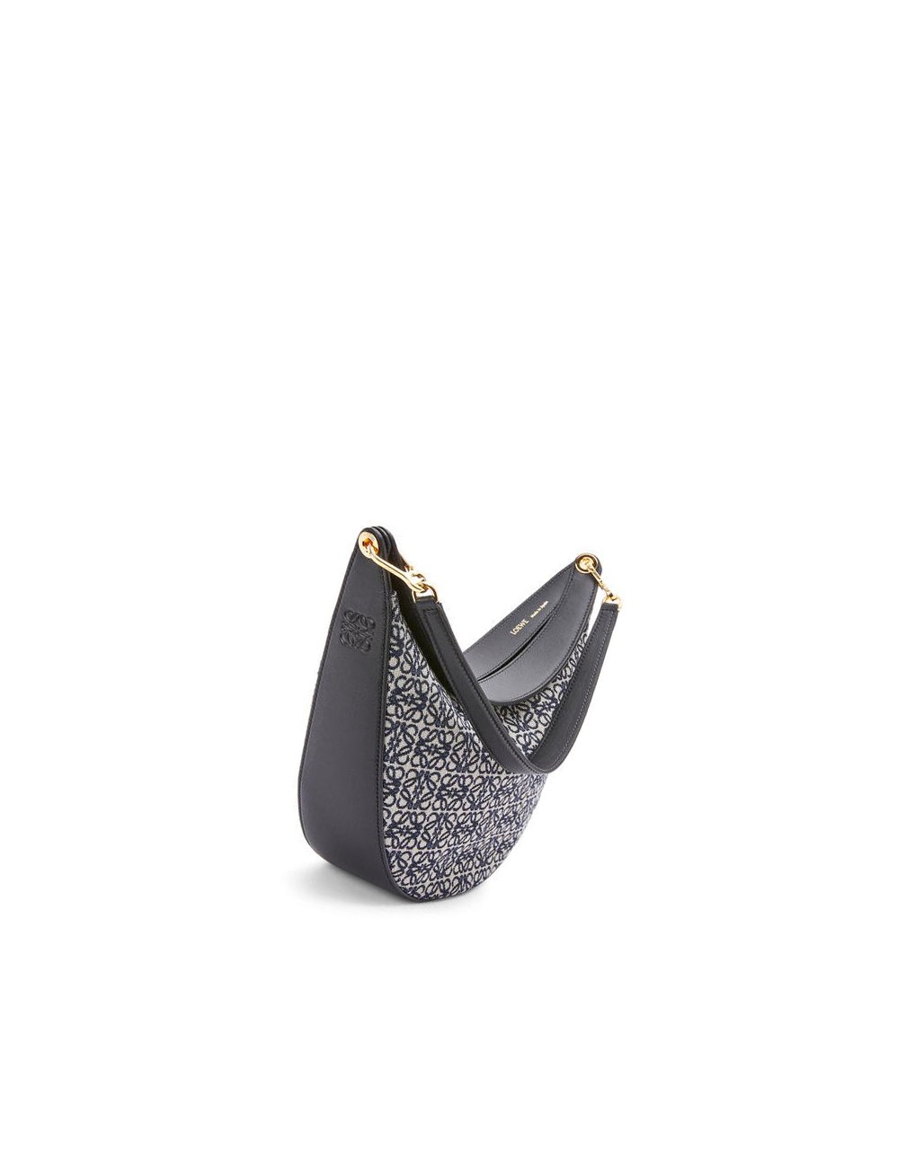 Loewe LOEWE Luna bag in Anagram jacquard and classic calfskin Bleu Marine Noir | 2540MDSLI