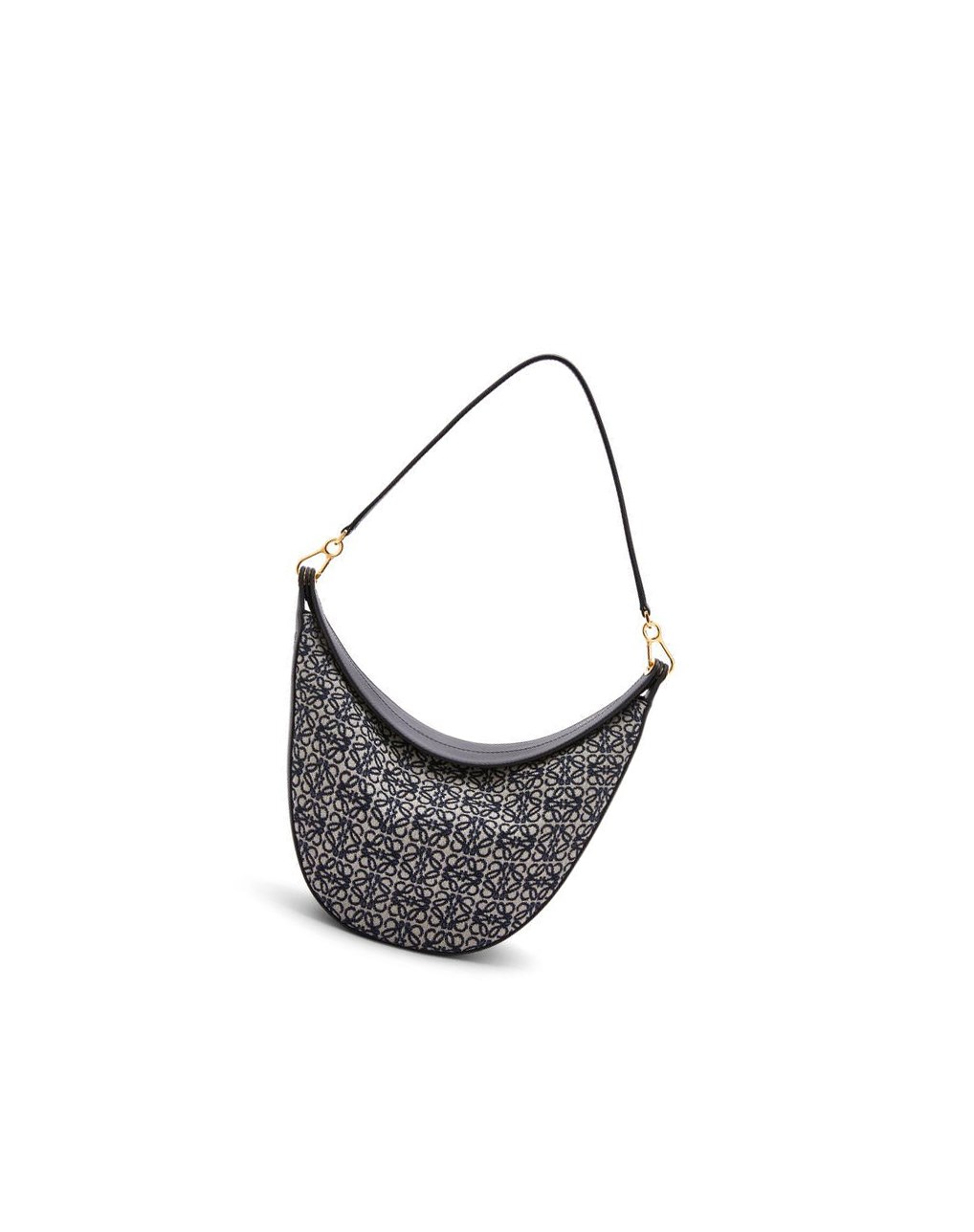 Loewe LOEWE Luna bag in Anagram jacquard and classic calfskin Bleu Marine Noir | 2540MDSLI