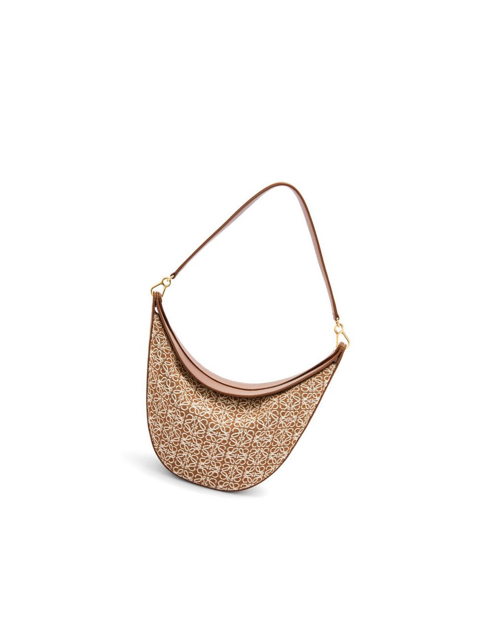 Loewe LOEWE Luna bag in Anagram jacquard and classic calfskin Tan / Pecan | 4256MOBPN