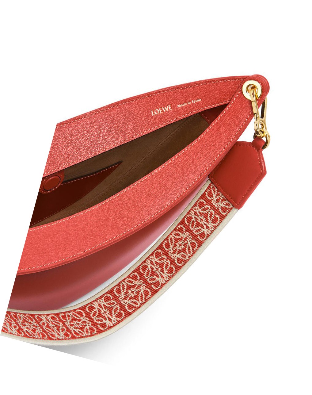 Loewe LOEWE Luna bag in satin calfskin and jacquard Rouge | 0968HJCPU