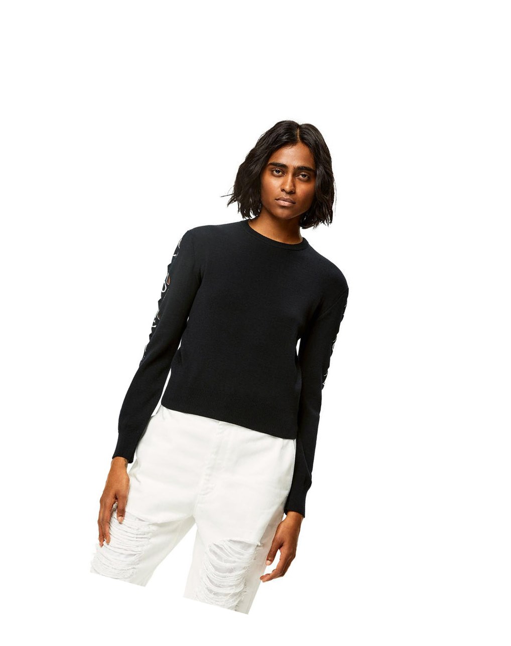 Loewe LOEWE cut-out sweater in wool Noir | 8230BLINZ