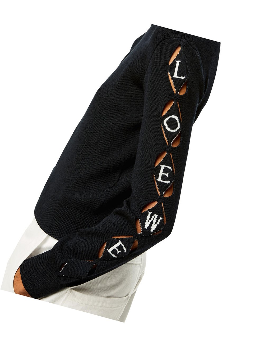 Loewe LOEWE cut-out sweater in wool Noir | 8230BLINZ