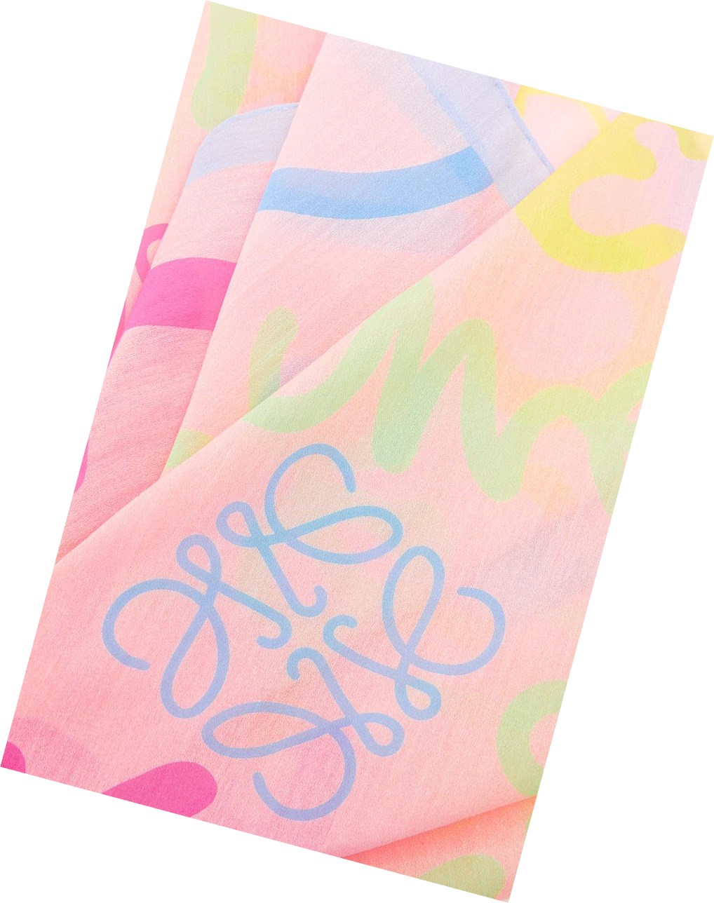 Loewe LOEWE scarf in cotton and silk Rose Multicolore | 3618VLEZT