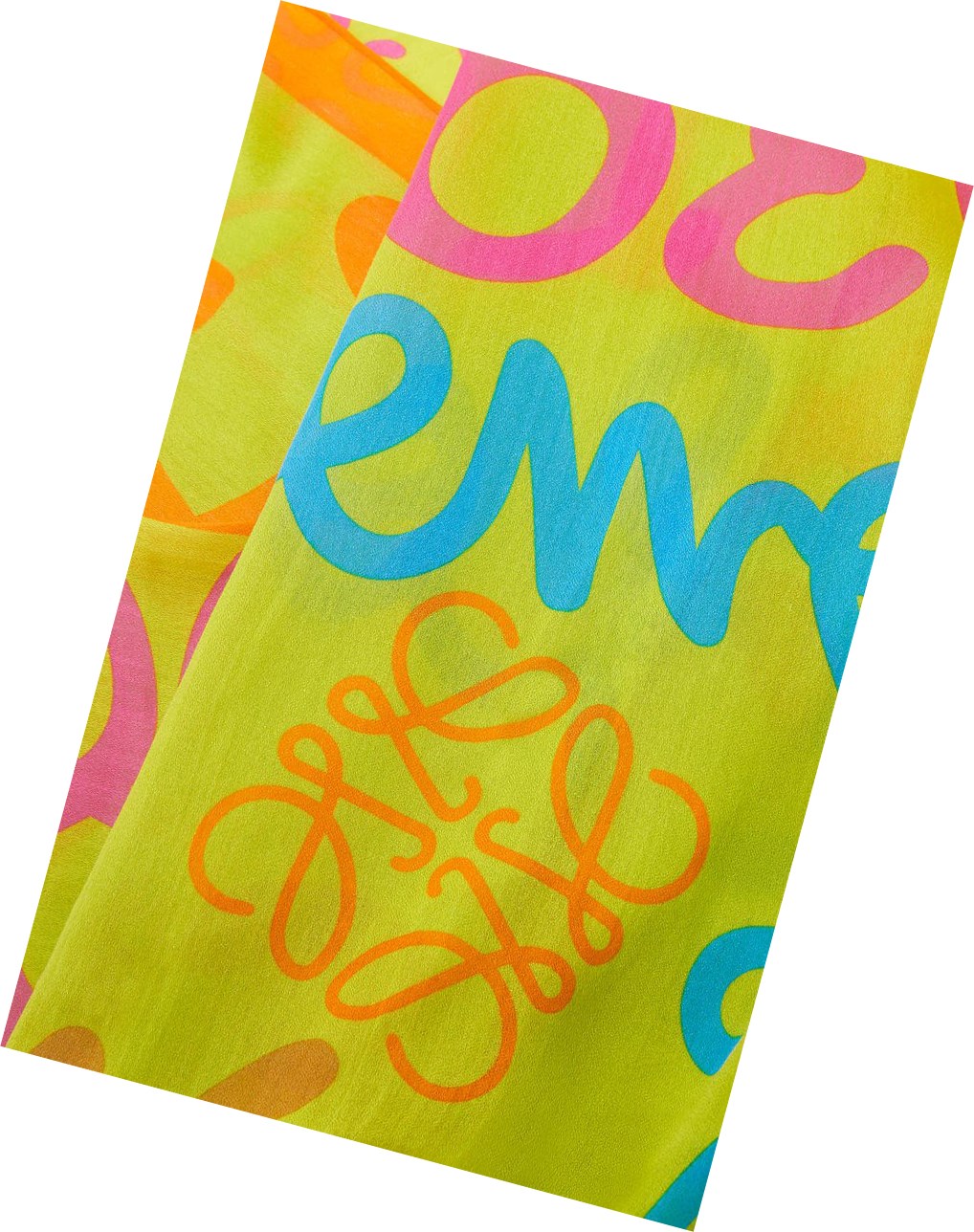 Loewe LOEWE scarf in cotton and silk Vert Multicolore | 1376ZWMSE