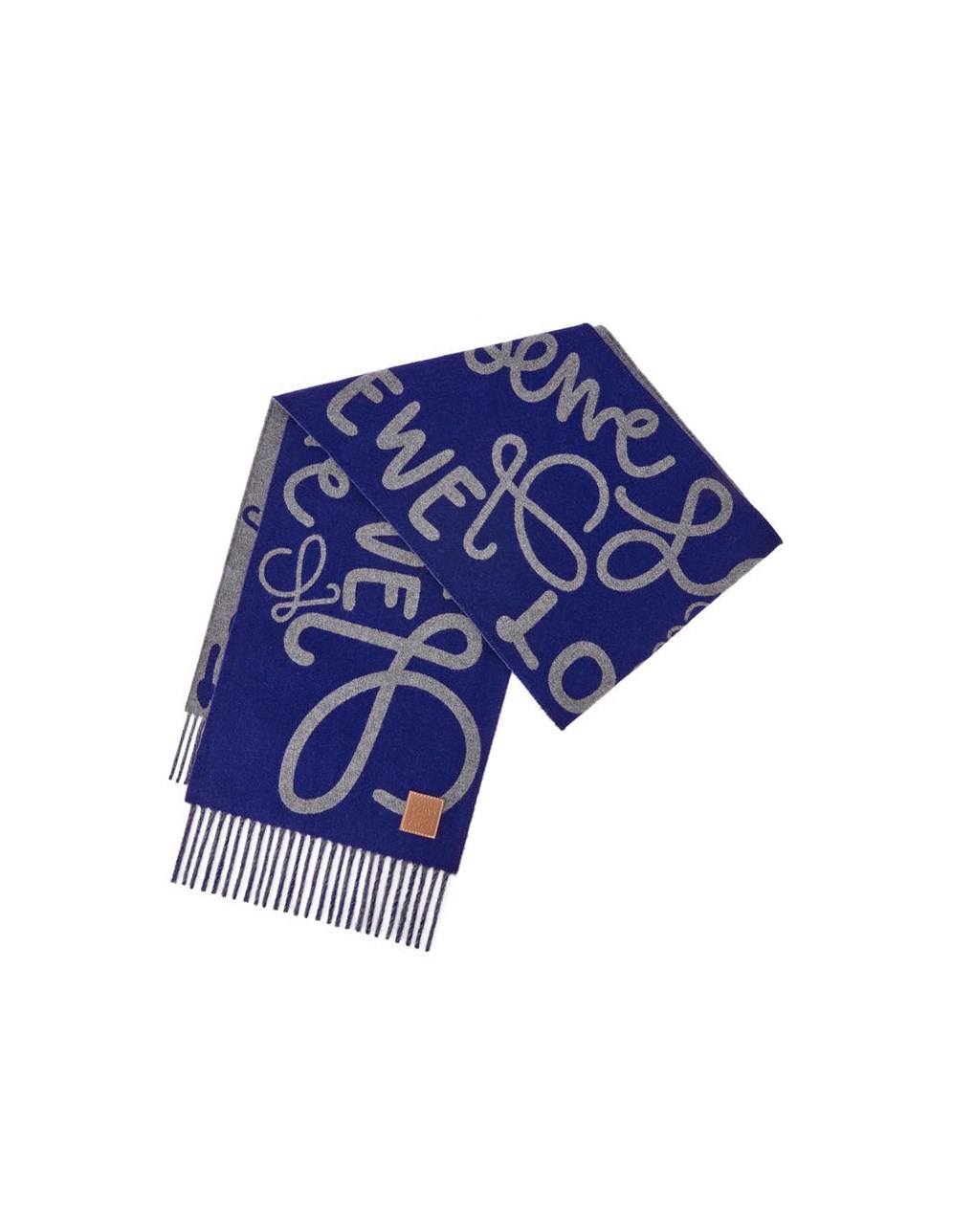 Loewe LOEWE scarf in wool and cashmere Bleu Marine Grise | 1356TGSFB