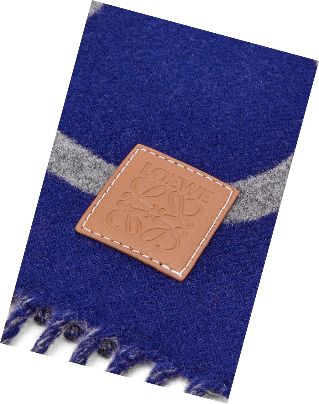 Loewe LOEWE scarf in wool and cashmere Bleu Marine Grise | 1356TGSFB