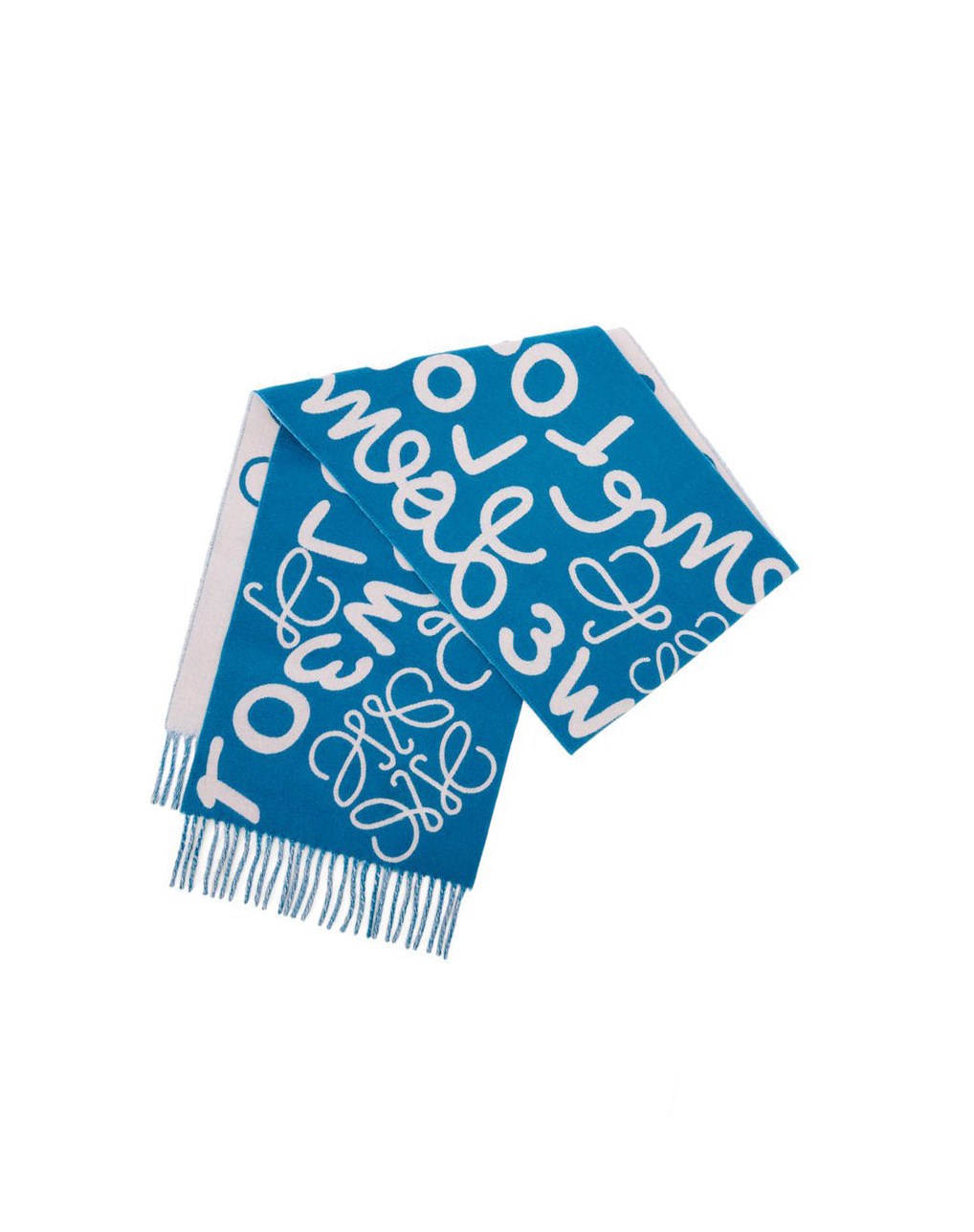 Loewe LOEWE scarf in wool and cashmere Rose Bleu | 4053OXFZG