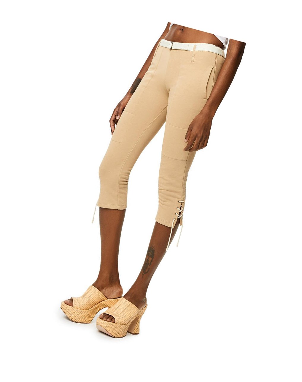 Loewe Laced trousers in cotton Beige | 9341DUFBE