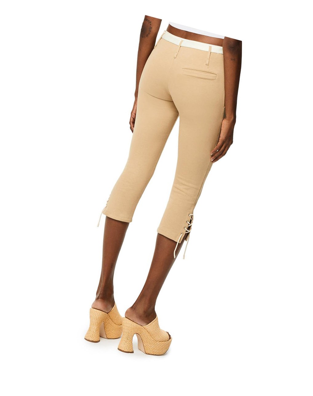 Loewe Laced trousers in cotton Beige | 9341DUFBE