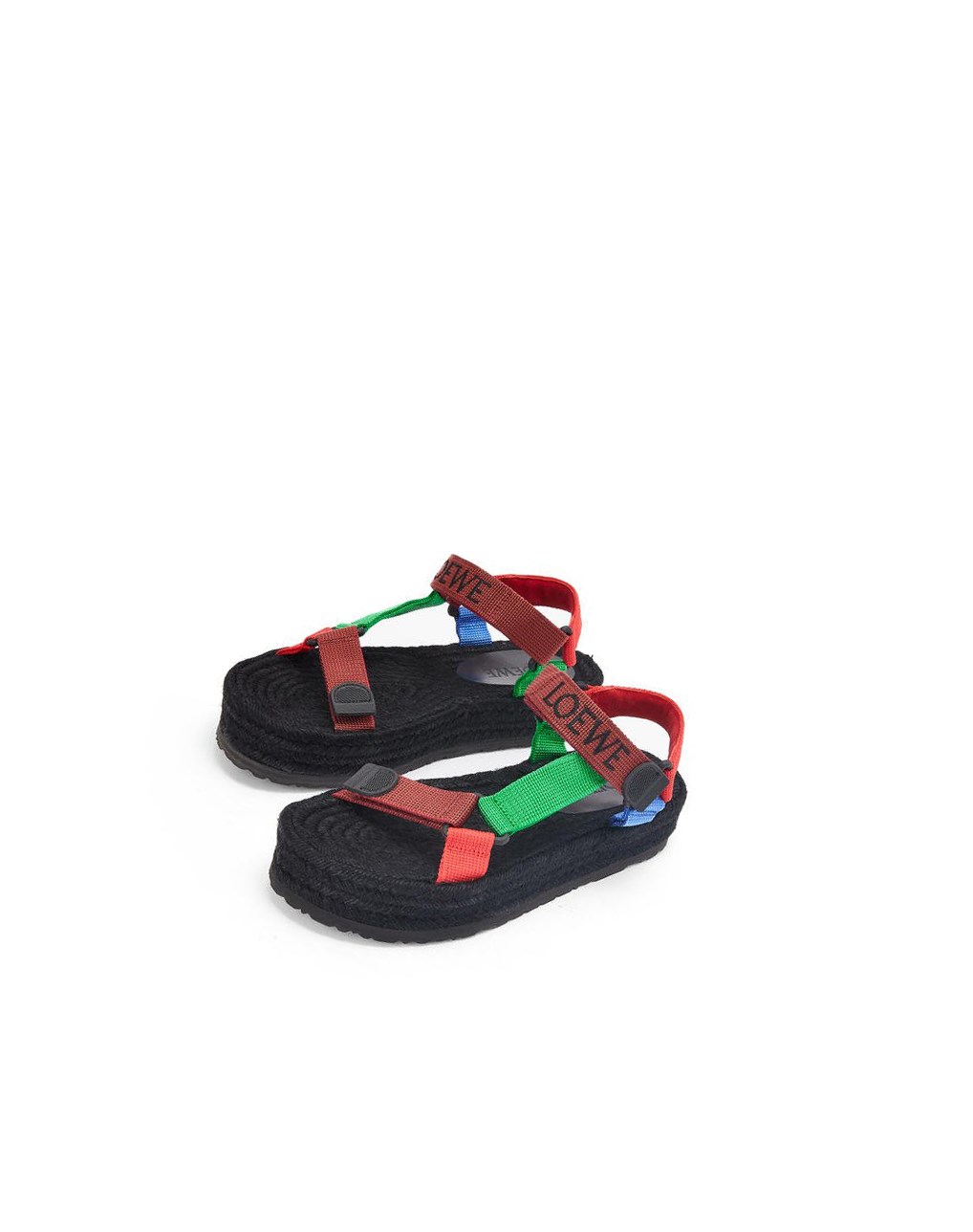 Loewe Lanières espadrille in nylon Rouge Multicolore | 7042ZMSTU