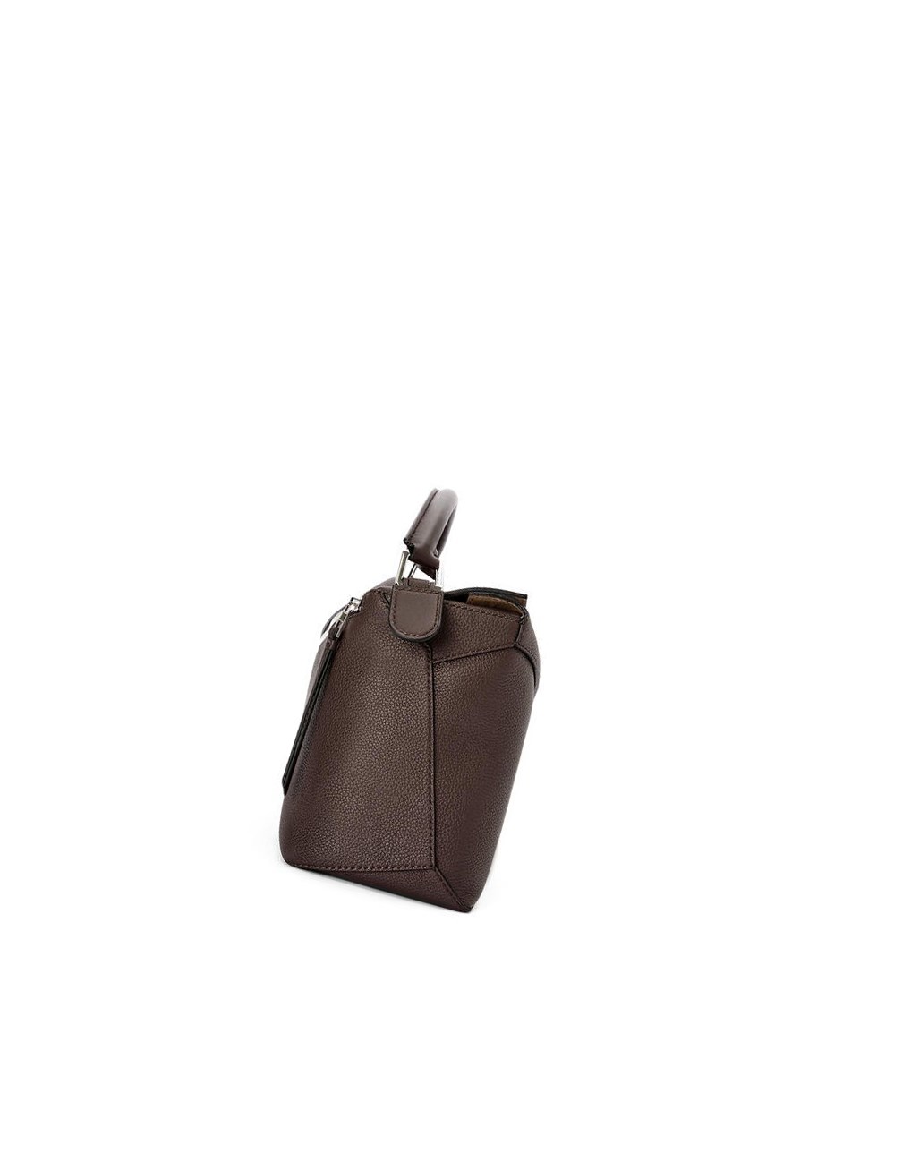 Loewe Large Puzzle Edge bag in grained calfskin Chocolat | 9527MRDUC