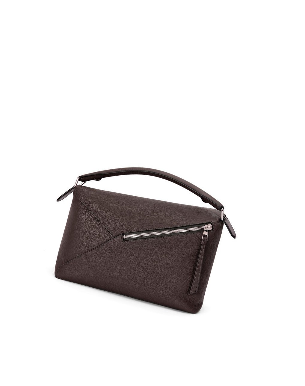 Loewe Large Puzzle Edge bag in grained calfskin Chocolat | 9527MRDUC