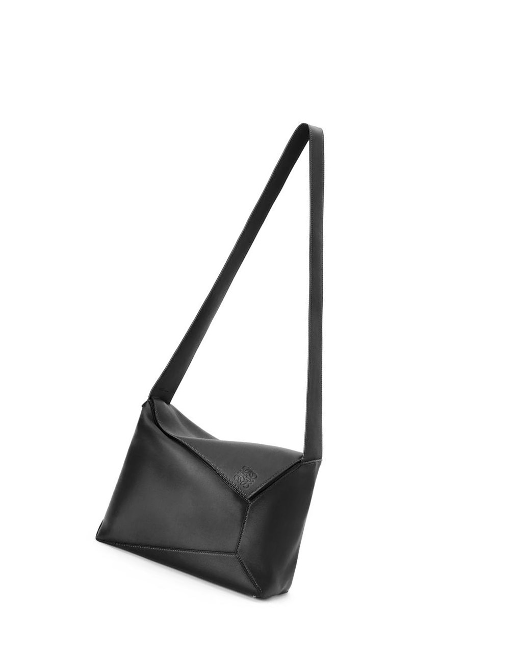 Loewe Large Puzzle Hobo bag in nappa calfskin Noir | 7450YWLIU