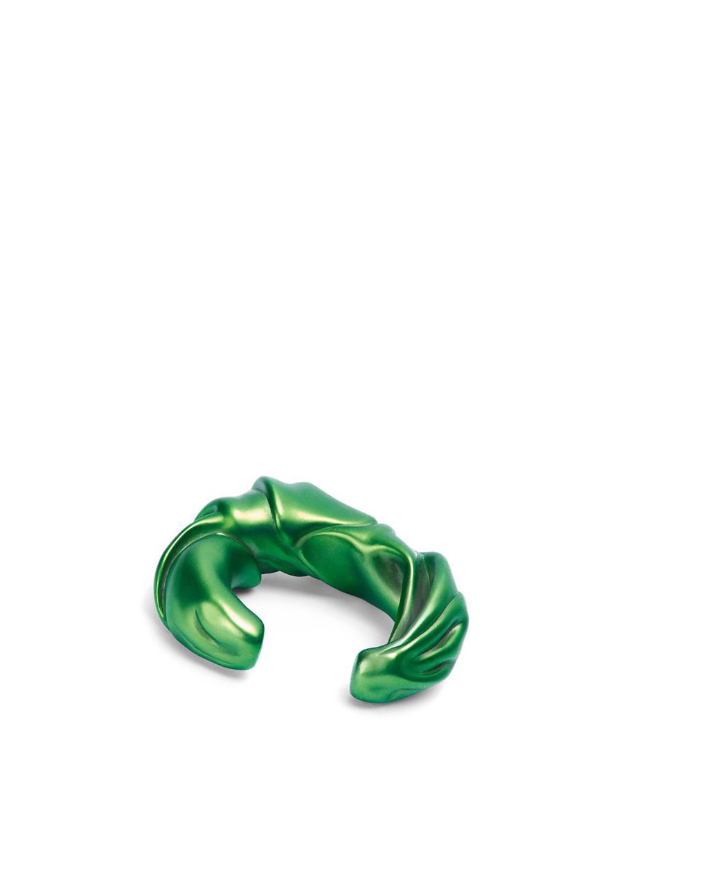 Loewe Large nappa twist cuff in sterling silver Vert Foncé | 0157MVUXT