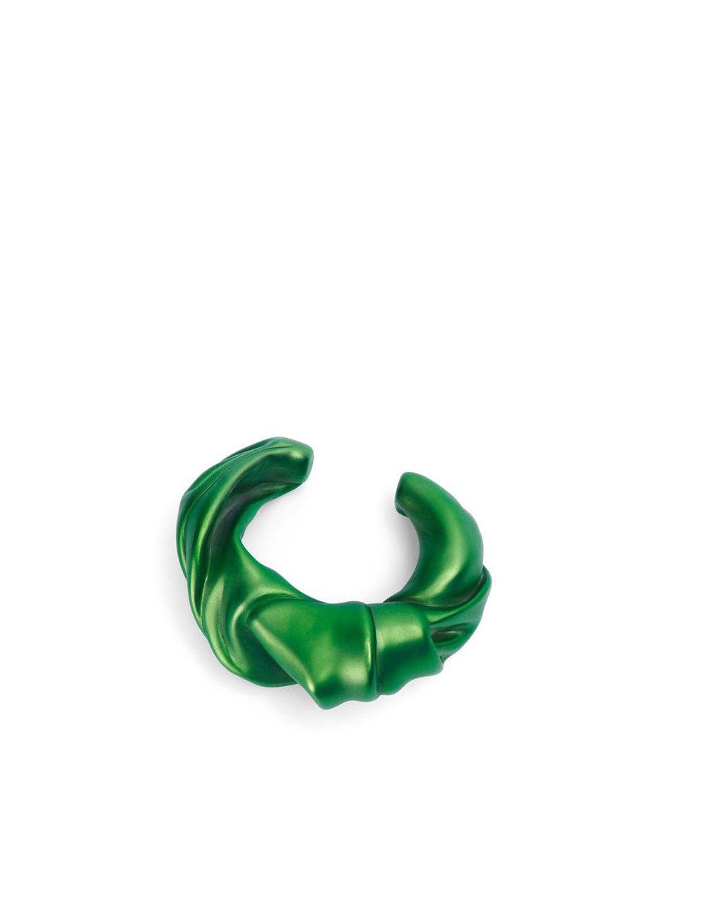 Loewe Large nappa twist cuff in sterling silver Vert Foncé | 0157MVUXT