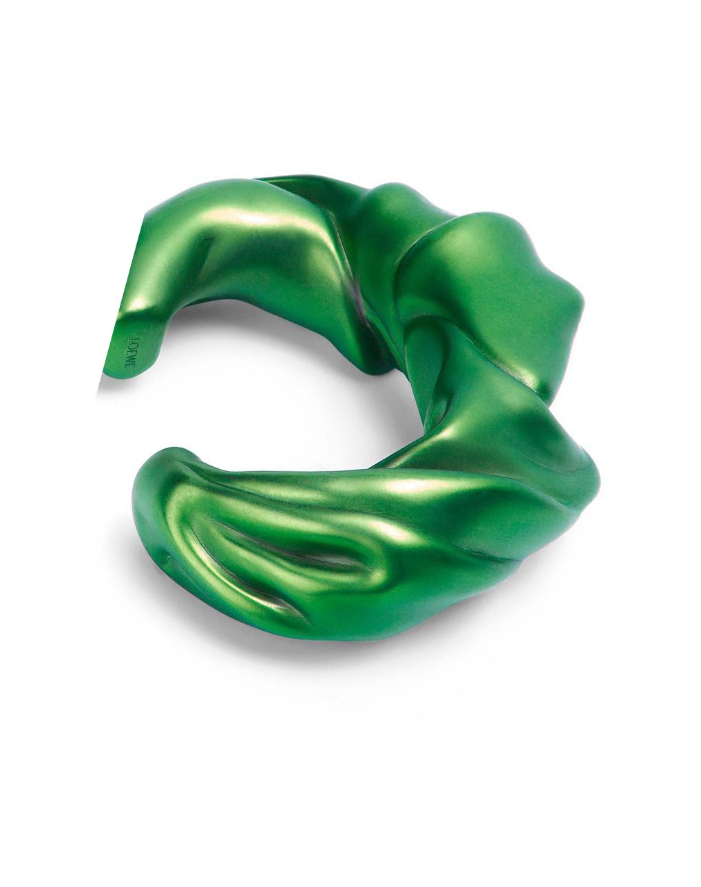 Loewe Large nappa twist cuff in sterling silver Vert Foncé | 0157MVUXT