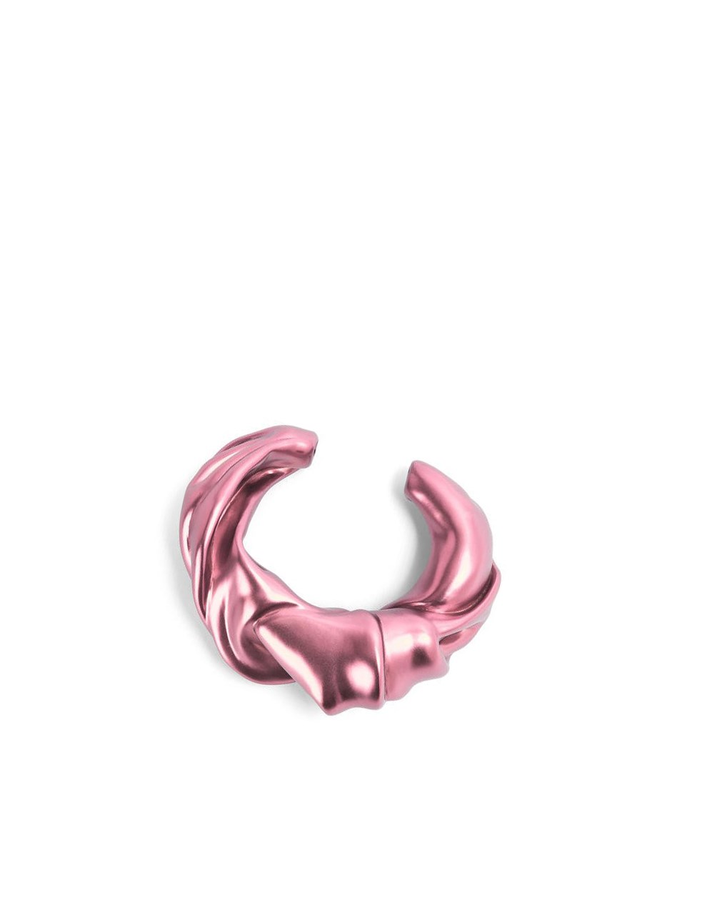 Loewe Large nappa twist cuff in sterling silver Rose Clair | 4591VTXLY