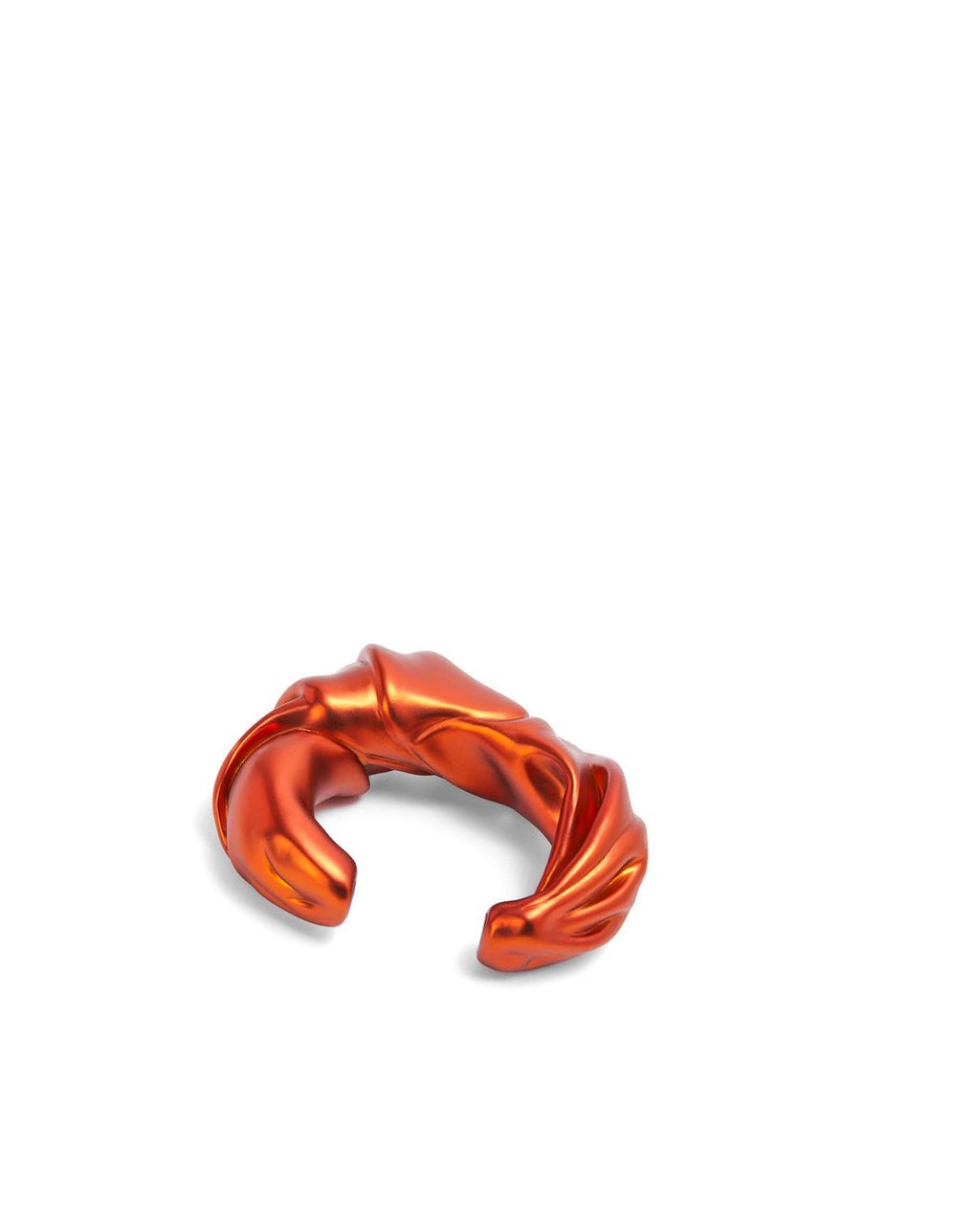 Loewe Large nappa twist cuff in sterling silver Rouge Orange | 6842RVSNE