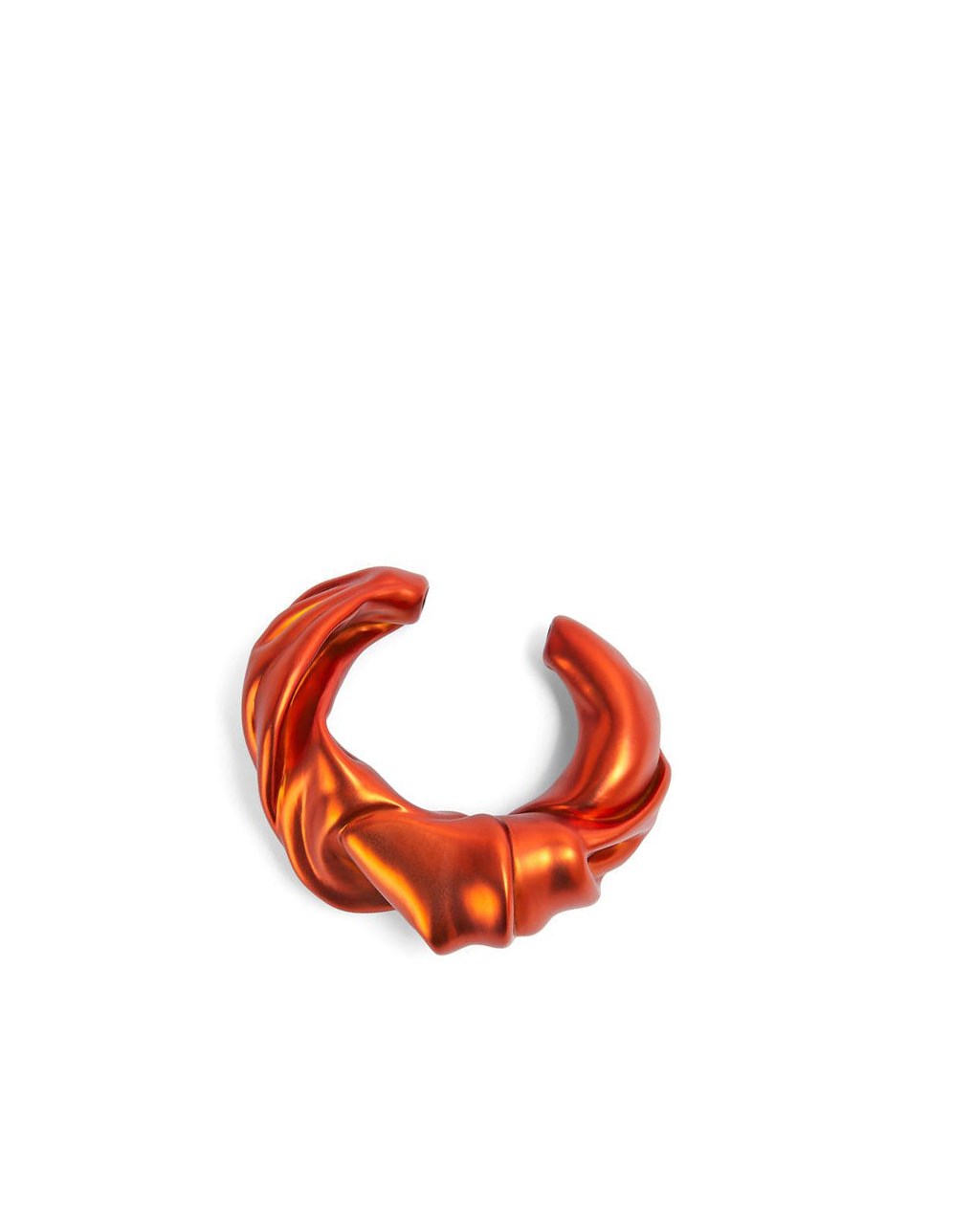 Loewe Large nappa twist cuff in sterling silver Rouge Orange | 6842RVSNE