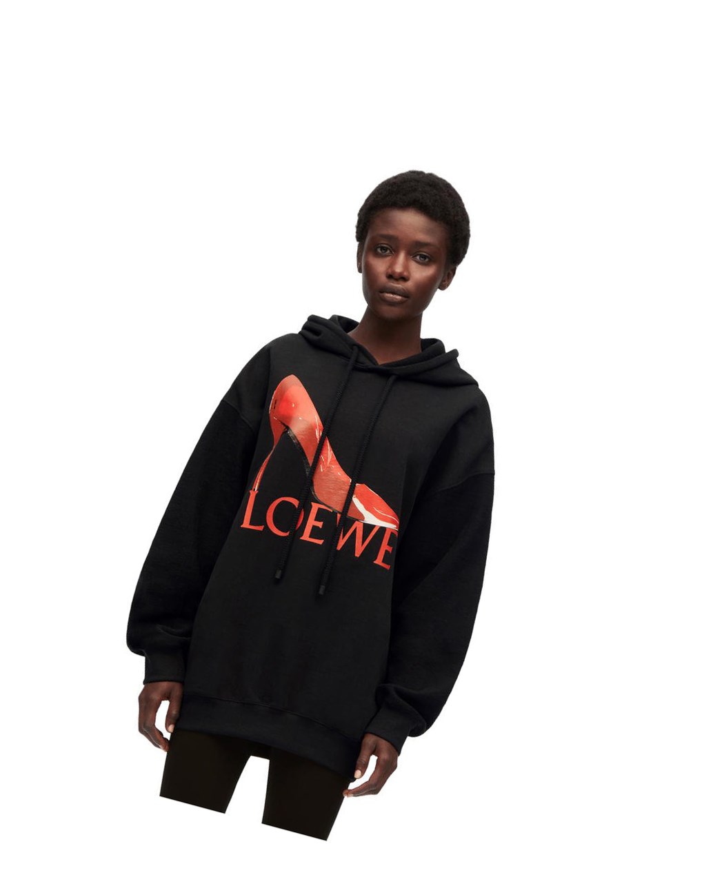 Loewe Loewe pump hoodie in cotton Noir Rouge | 3276EHGBM