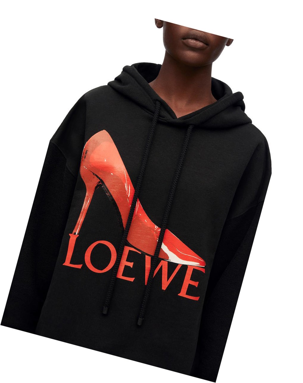 Loewe Loewe pump hoodie in cotton Noir Rouge | 3276EHGBM