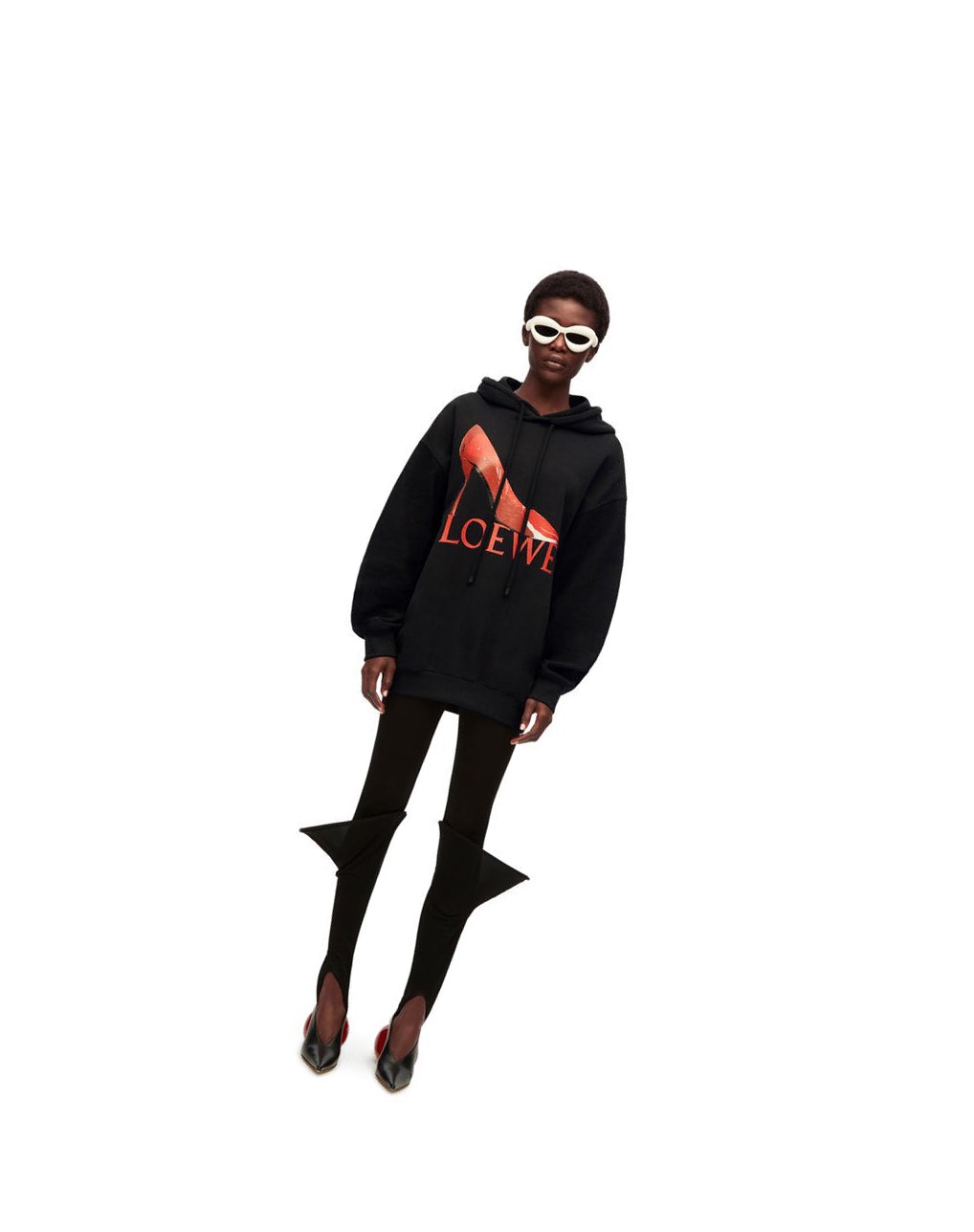 Loewe Loewe pump hoodie in cotton Noir Rouge | 3276EHGBM