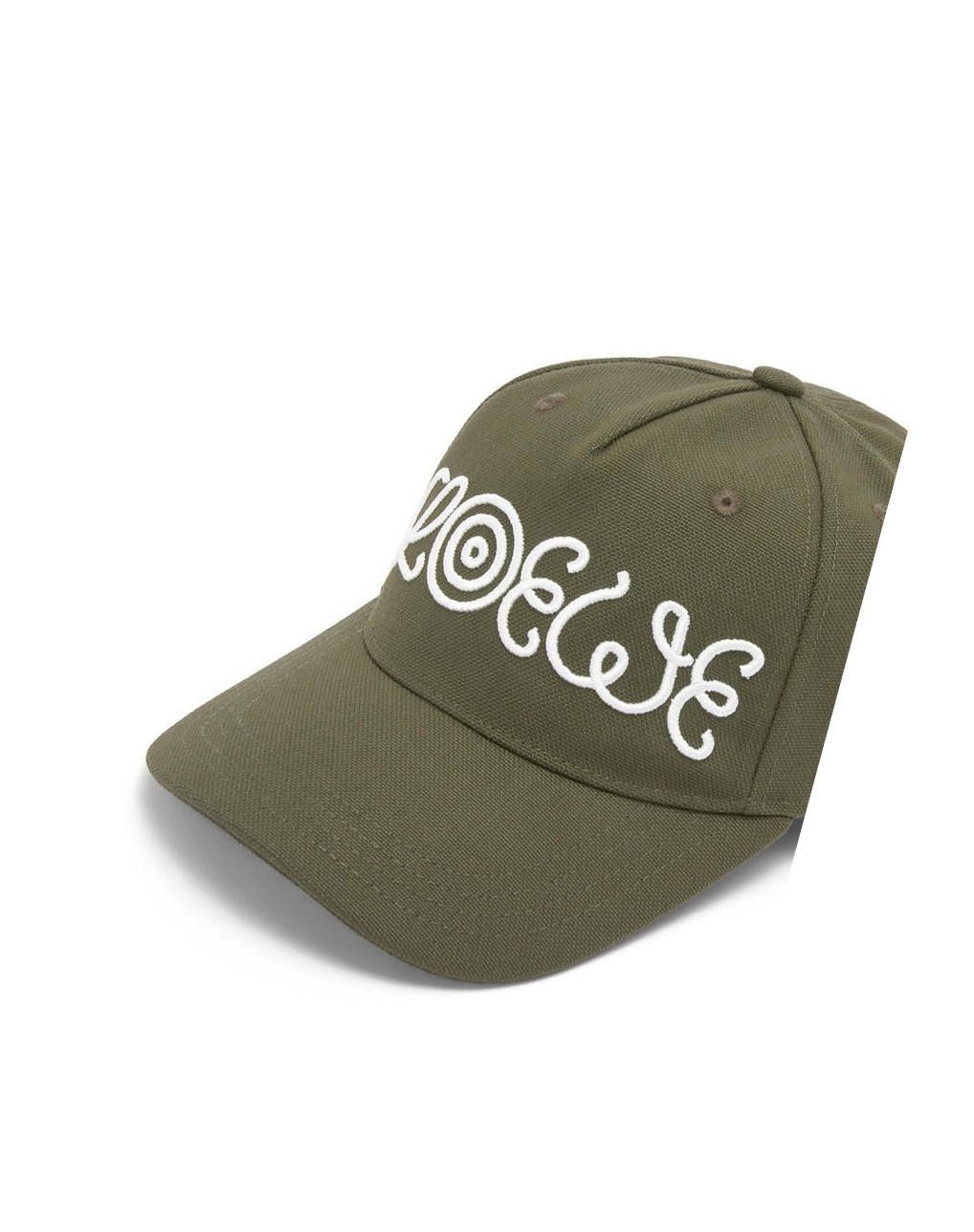 Loewe Logo cap in canvas Kaki Vert | 8649WNTGY