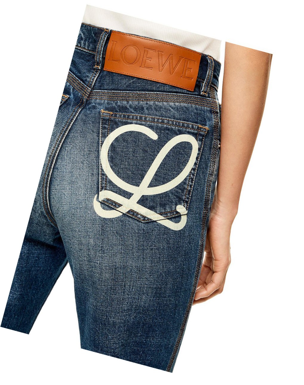 Loewe Logo jeans in denim Washed Denim | 8741TKHUV