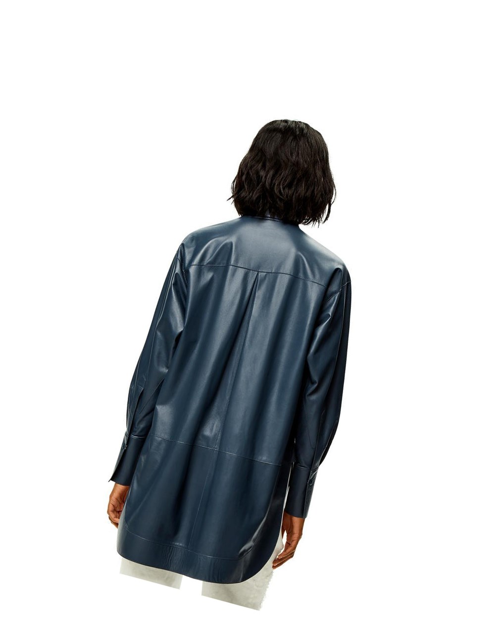 Loewe Long shirt in nappa Bleu | 0853TDEUV