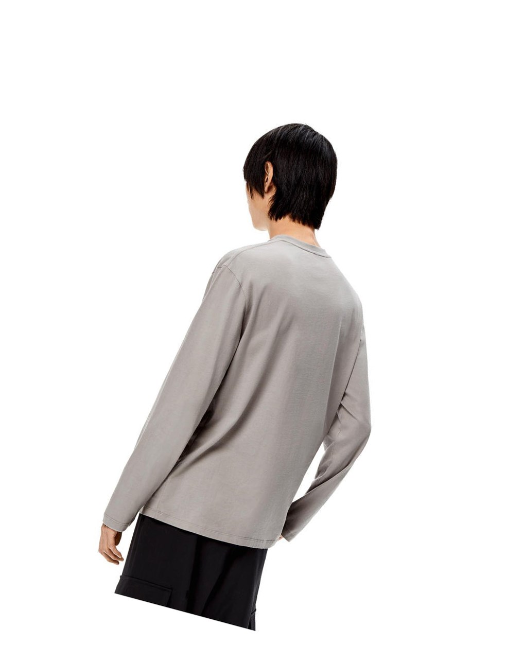 Loewe Long sleeve T-shirt in cotton Grise Foncé | 0437UTCJQ