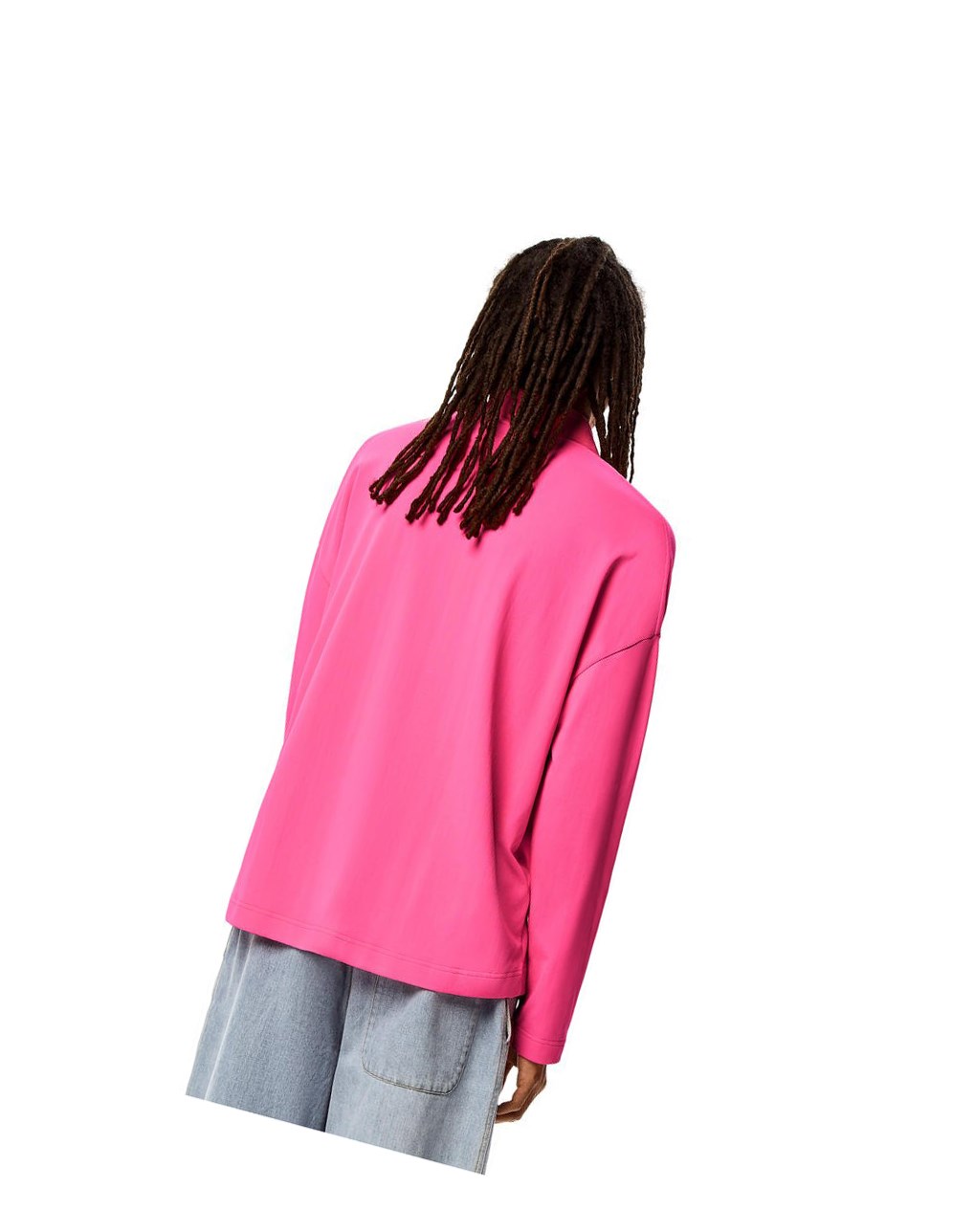 Loewe Long sleeve polo top in polyamide Rose | 5726TNSBM