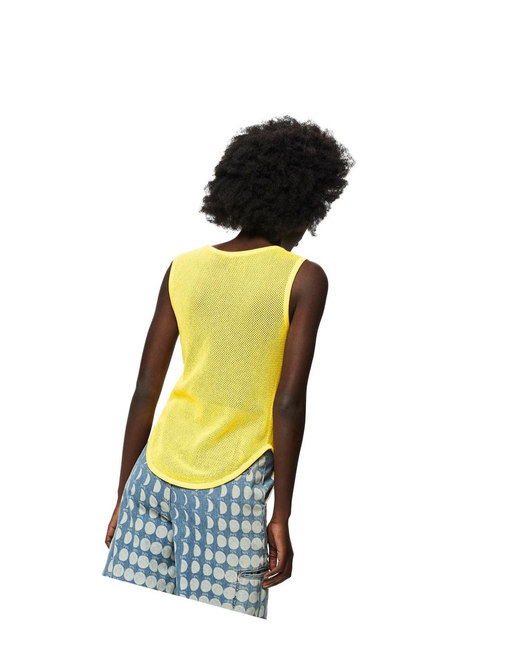 Loewe Mesh tank top in cotton Jaune | 7109IXRWC