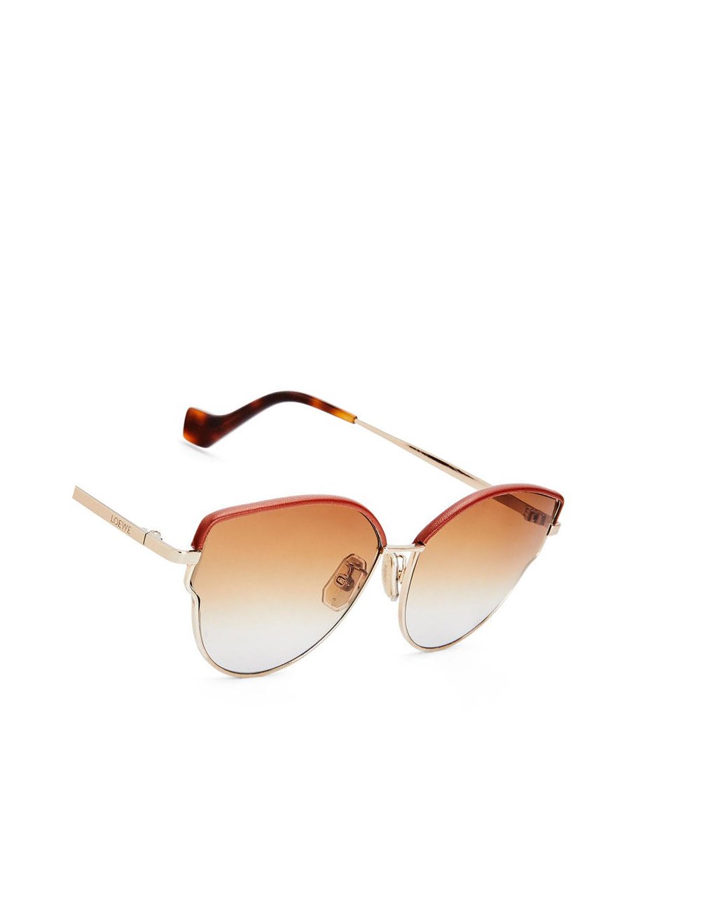 Loewe Metal butterfly sunglasses Marron Rose Doré | 9615EYGUS