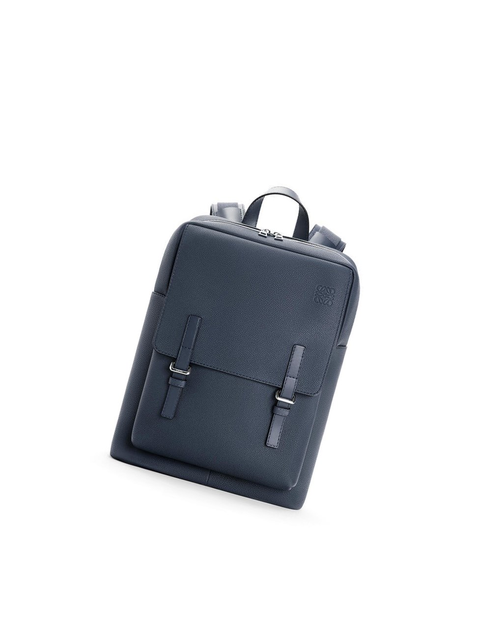 Loewe Military Backpack in soft grained calfskin Ocean | 4738PVCJT