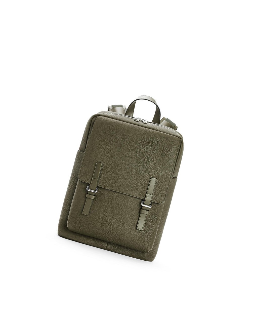 Loewe Military Backpack in soft grained calfskin Kaki Vert | 5462FZJHM