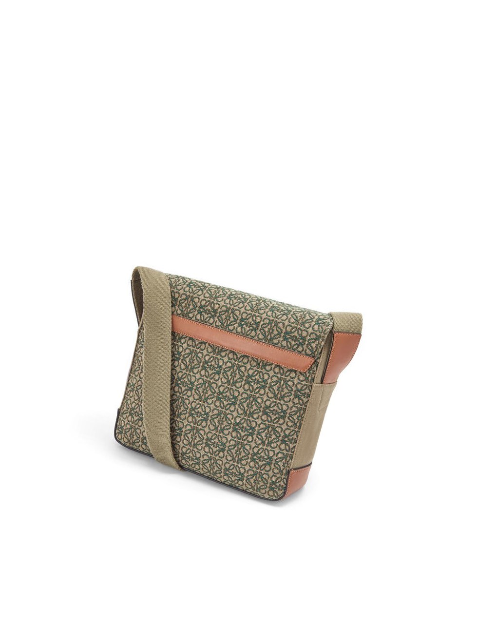 Loewe Military Satchel in Anagram jacquard and calfskin Kaki Vert | 7840WGDHQ