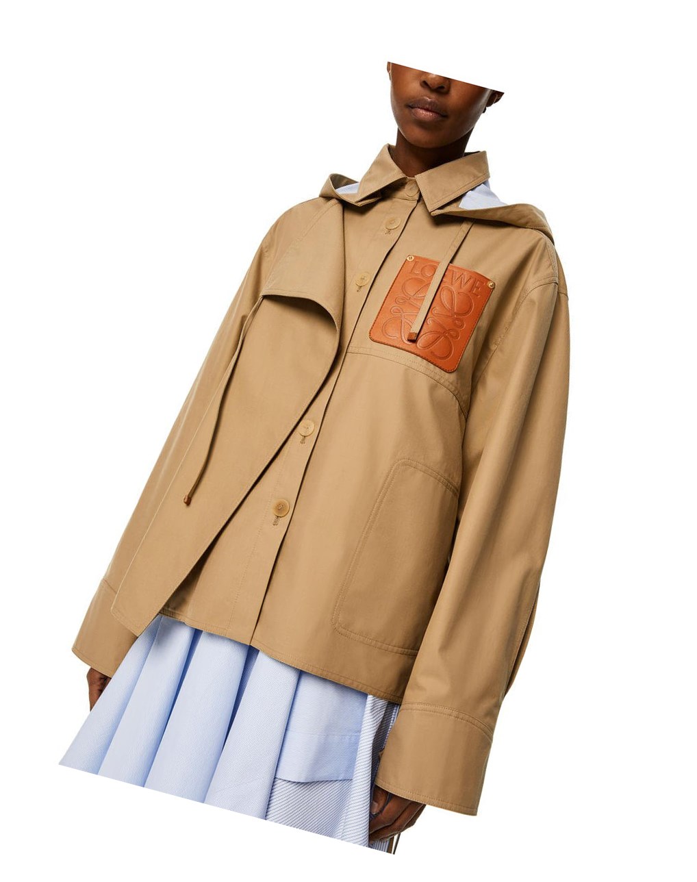 Loewe Military hooded parka in cotton Sweet Caramel | 9173DQRYG