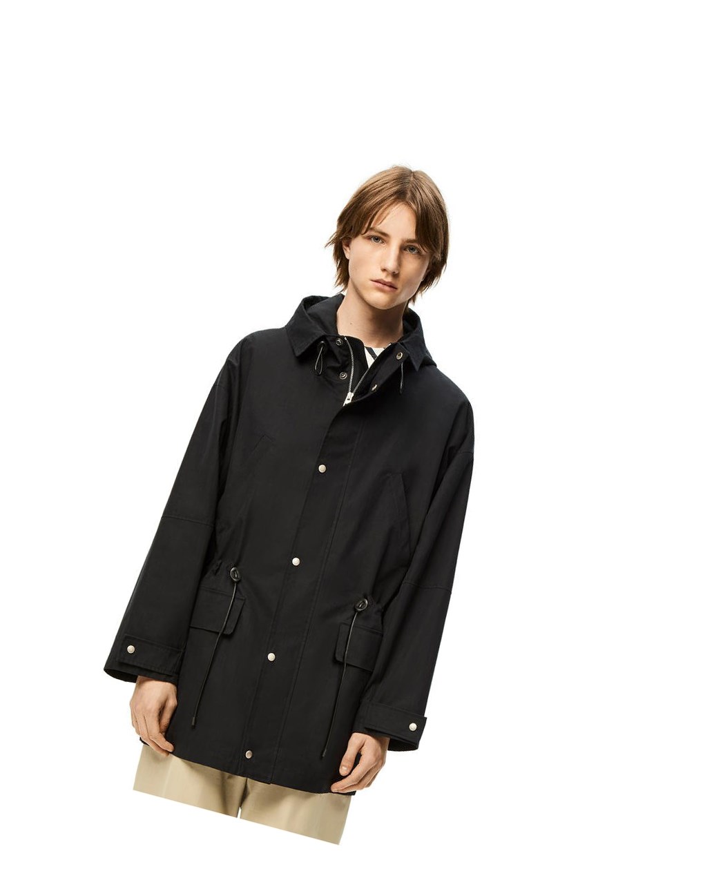 Loewe Military parka in cotton Noir | 5841WUSBJ