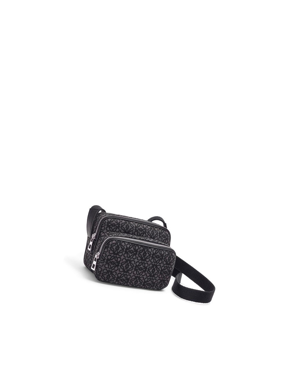 Loewe Mini Camera bag in Anagram jacquard and calfskin Noir | 0467HKDAT