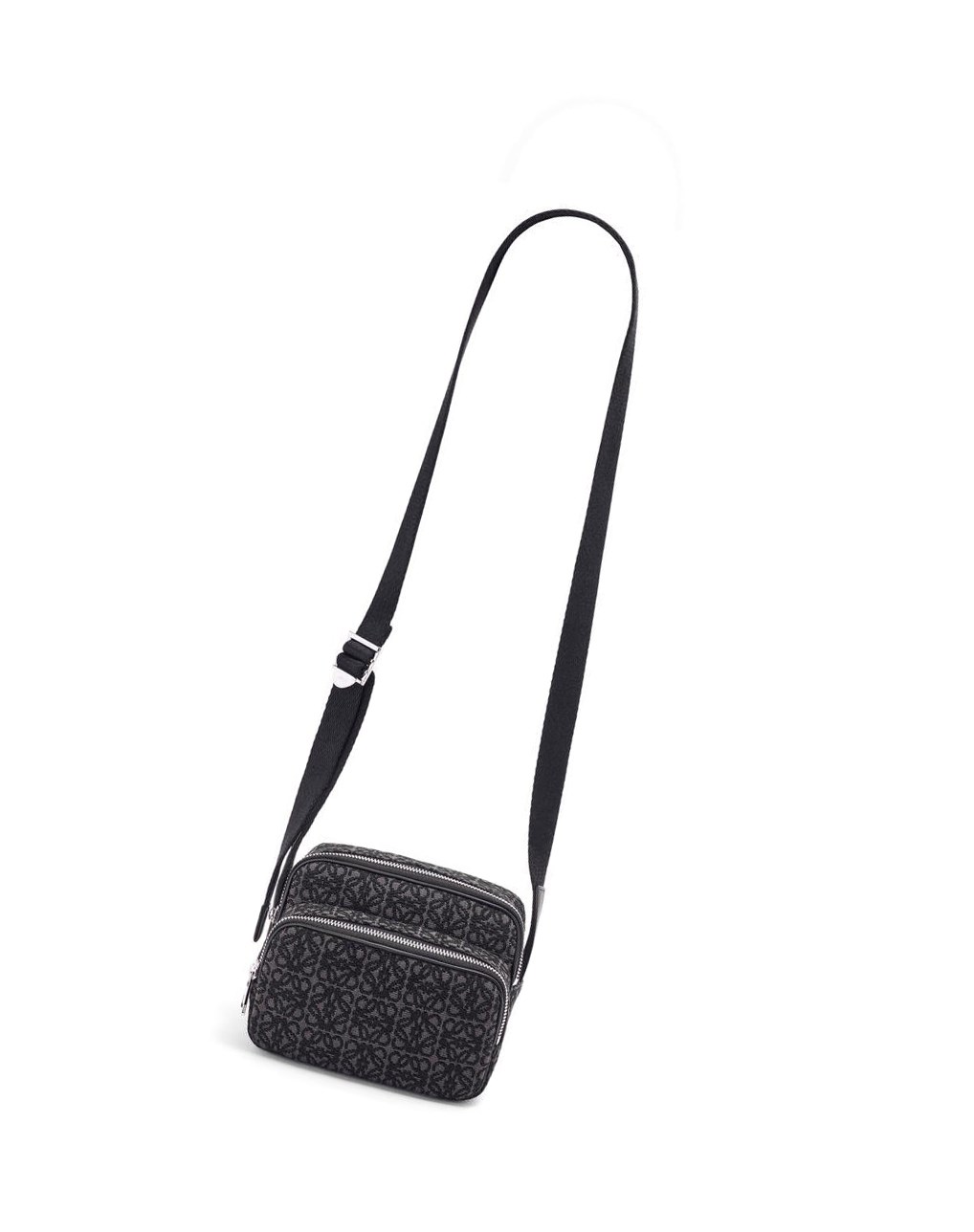 Loewe Mini Camera bag in Anagram jacquard and calfskin Noir | 0467HKDAT