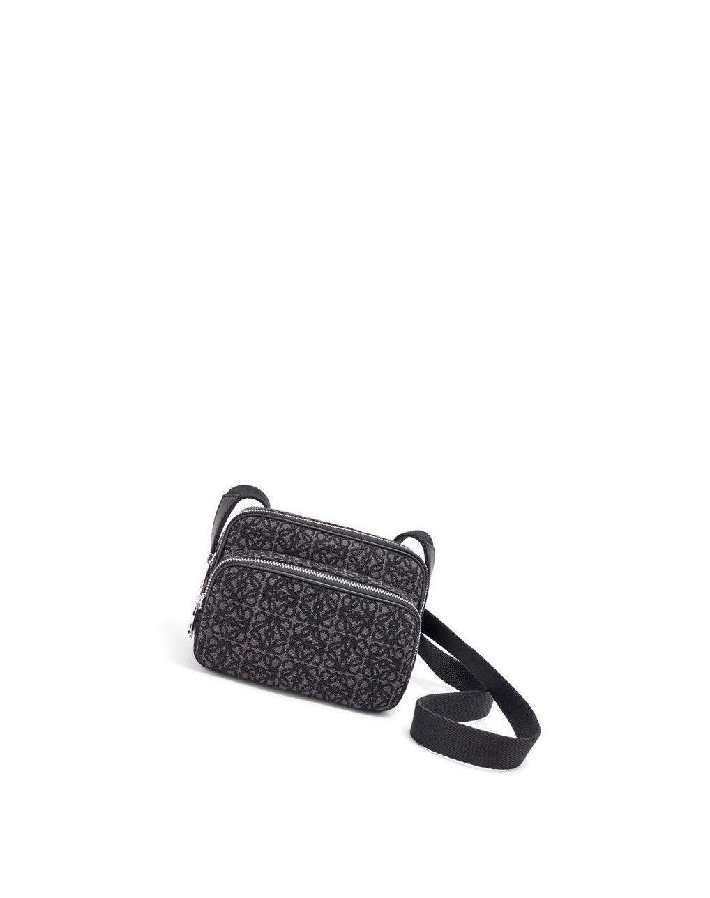 Loewe Mini Camera bag in Anagram jacquard and calfskin Noir | 0467HKDAT