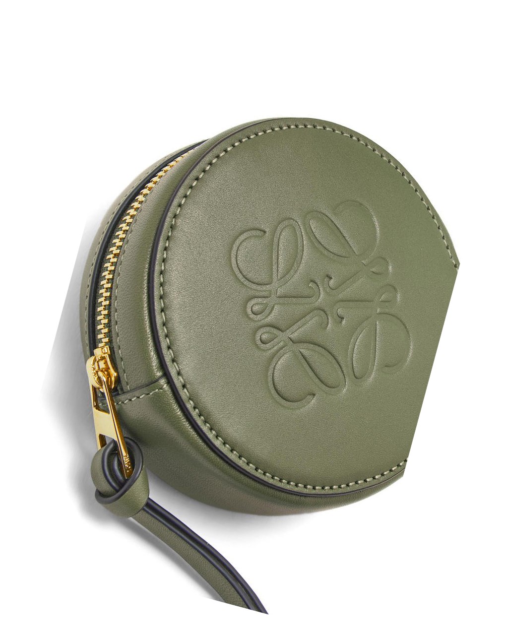 Loewe Mini Cookie pouch in soft calfskin Vert | 9107SGNZM