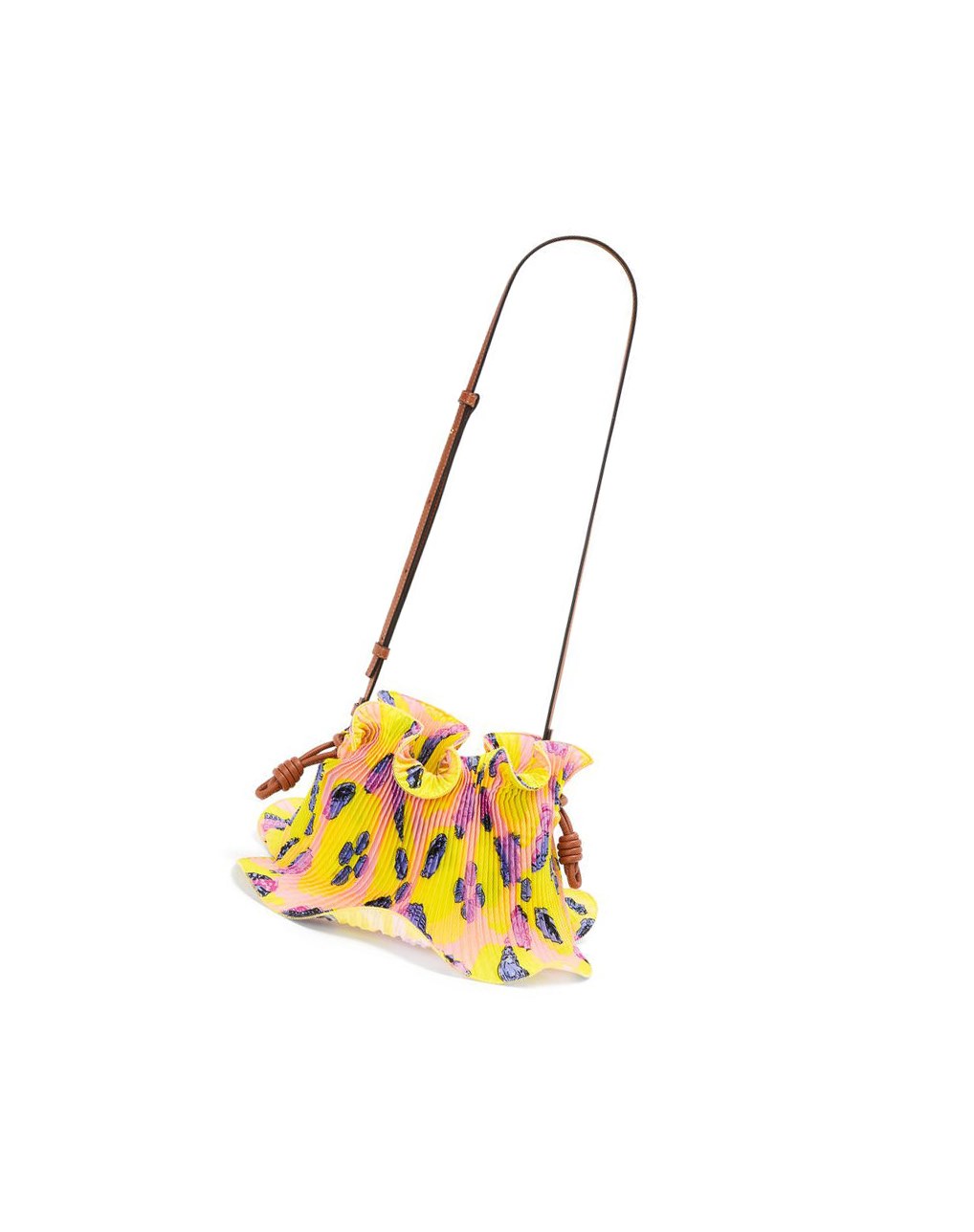 Loewe Mini Flamenco Clutch in textile and calfskin Jaune | 5763PEOZN