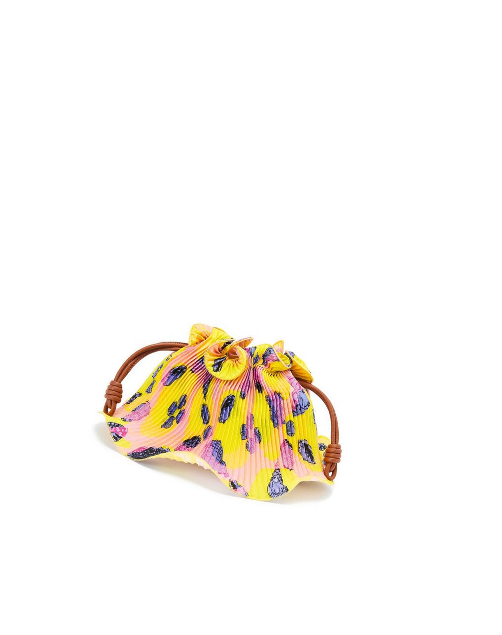 Loewe Mini Flamenco Clutch in textile and calfskin Jaune | 5763PEOZN