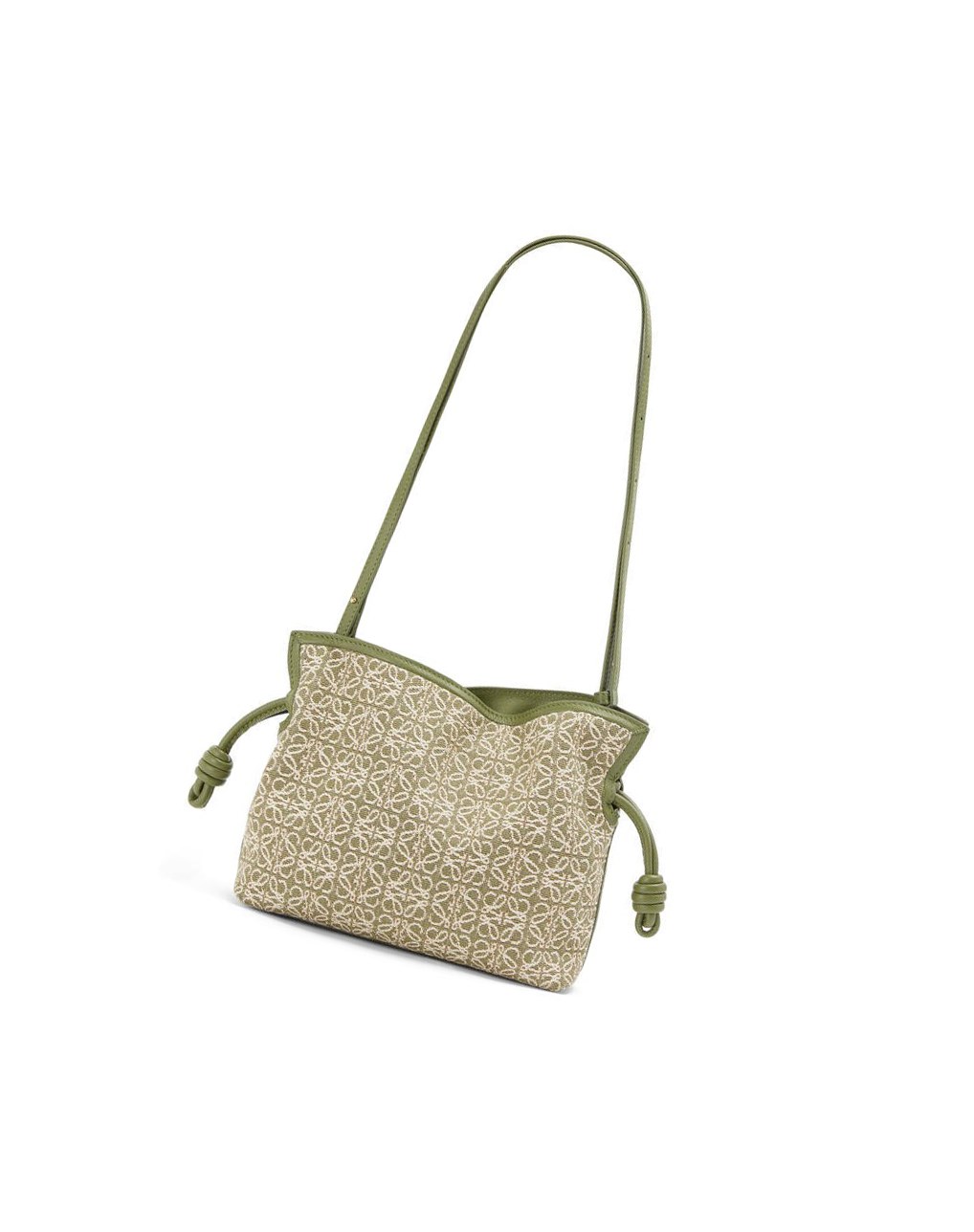 Loewe Mini Flamenco clutch in Anagram jacquard and calfskin Vert Vert | 0842AXIWL